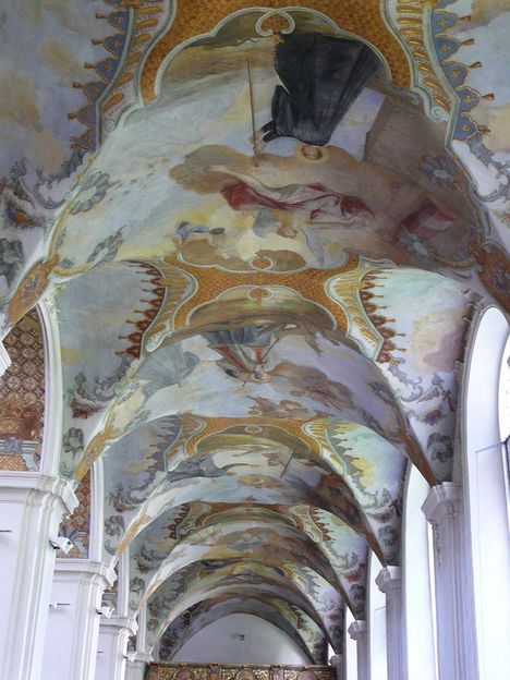 Schussenried monastery, ceiling fresco in the side aisle of the Church of St. Magnus