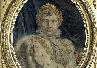 Bildnis von Napoleon Bonaparte in einem Gobelin von 1804