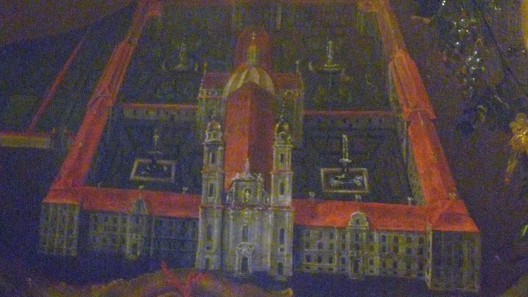 Idealansicht der von Jakob Emele geplanten Anlage, Gemälde 18. Jahrhundert, heute im Museum Kloster Schussenried