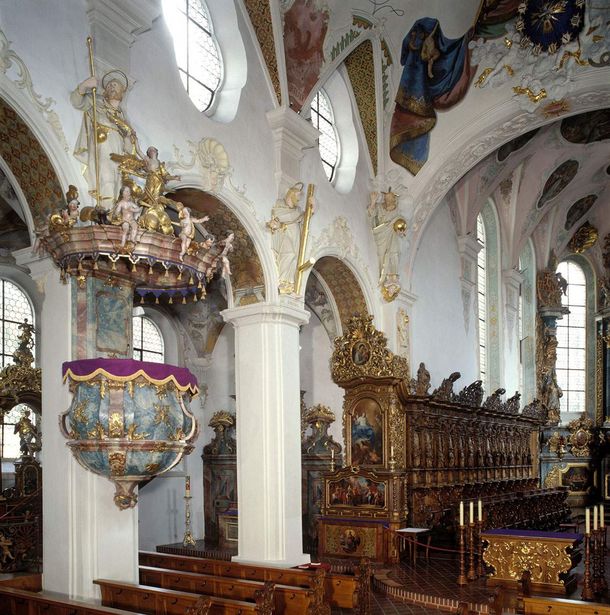 Monastère de Schussenried, Vue dans l'église abbatiale