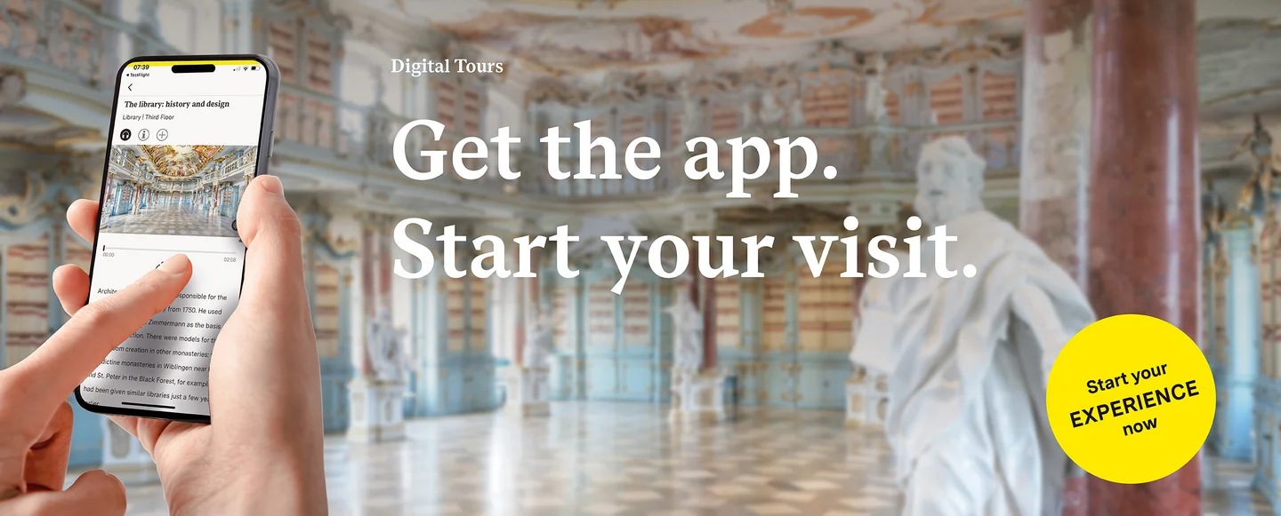 Schussenried Monastery, advertising banner for the app "Monument BW"