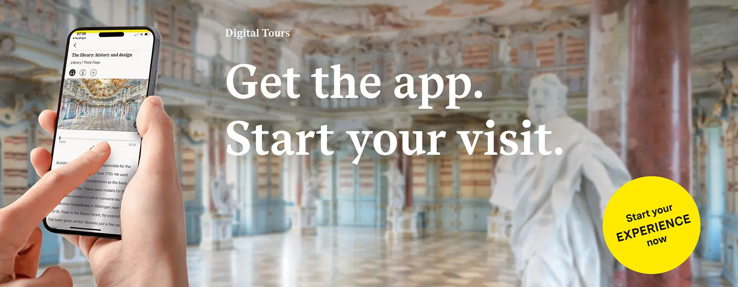 Schussenried Monastery, advertising banner for the app "Monument BW"