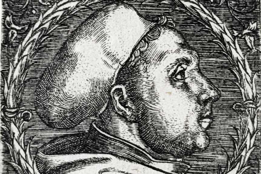 Ein Porträt von Martin Luther, Kupferstich geschaffen Albrecht Altdorfer, um 1525