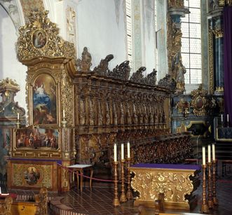 Ansicht des Chorgestühls der Kirche von Kloster Schussenried